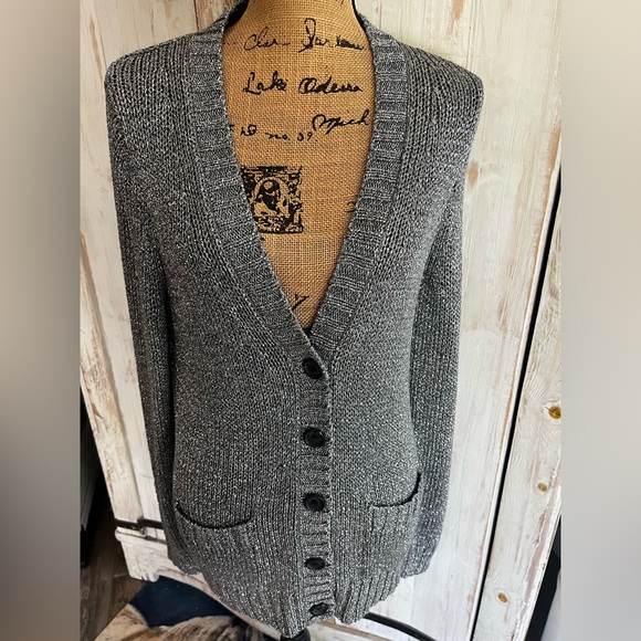 J. Crew metallic silver gray cardigan - Picture 4 of 6